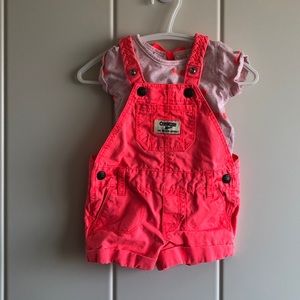 Baby girl Short sleeve bodysuit & shorts overalls.